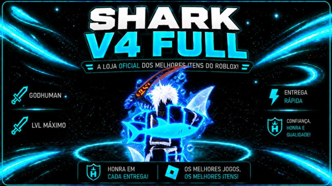 🦈🌊SHARK V4 FULL + 🥊 GODHUMAN + ⚔️ CDK + 🔫 SOUL GUITAR + ⭐ LVL MÁXIMO