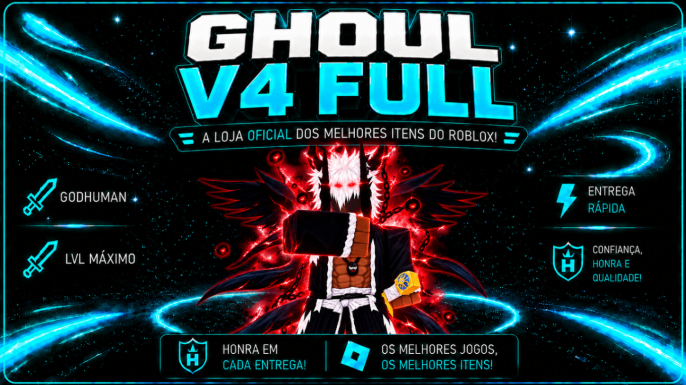 👹GHOUL V4 FULL + 🥊 GODHUMAN + ⚔️ CDK + 🔫 SOUL GUITAR + 🌟 LVL MÁXIMO